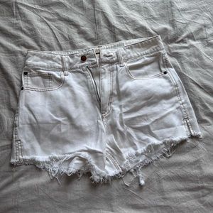 Fashion Nova white denim shorts